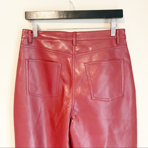 Aritzia | Pants & Jumpsuits | Wilfred Melina Vegan Leather Pants In Red Burgundy Wine Color Size 